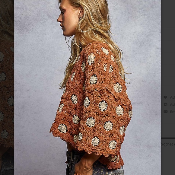 POL “ BARRETT 2 “ POL CHENILLE Crochet Knit Sweater Lightweight 44 - Picture 5 of 5